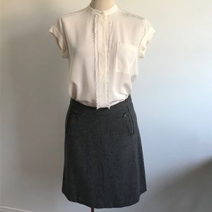 Mexx - Grey Wool Blend Midi Skirt